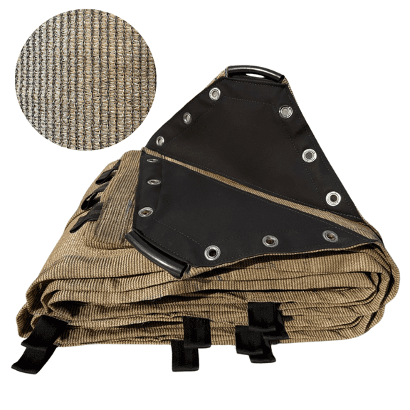 Malla Sombra 6x4 Mts Beige Reforzada 90% INMATMEX Malla Sombra Raschel Color beige Medida 4x6 90% Con vinil y refuerzos con PVC