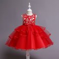 thumbnail image 2 of Vestido Para Niñas, Ropa Para Niñas Pequeñas, Vestido De Princesa Sin Mangas De Encaje Para Niños Pequeños, Vestido De Fiesta De Tul, Ropa De Cosplay Roja Odeerbi LM103-1275, 2 of 9