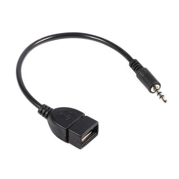 Adaptador de cable auxiliar auxiliar de 3,5 mm A USB, conector auxiliar de audio macho de 3,5 mm cable de la sola