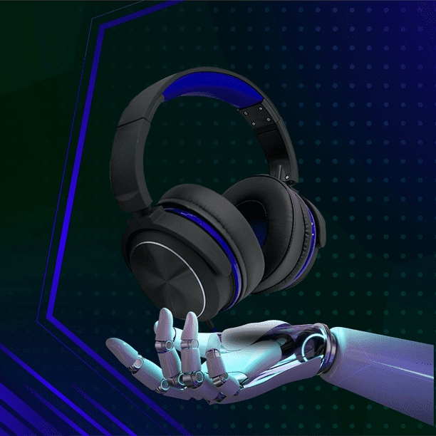 Audífono Headset Gamer Alámbrico Azul Para PS4, PS5,Xbox, PC Sentry Microfono Retractible Almohadilla De Vinil