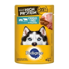 Alimento para Perro Pedigree Adultos High Protein Cerdo y Res en Filetes 85 g