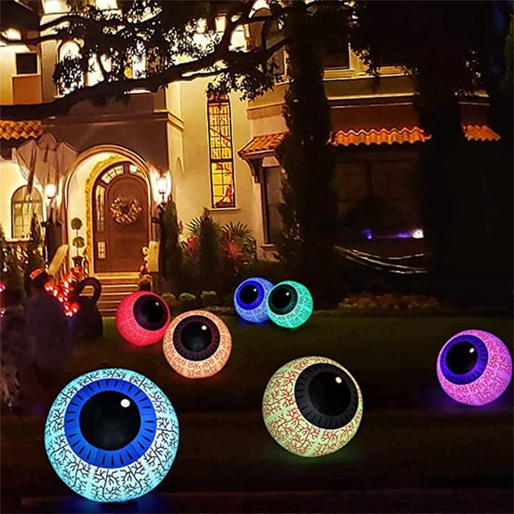 Luces Inflables de Globo Ocular para Halloween, Decoración de Jardín Fantasma de Terror Inflable de Pvc para Halloween