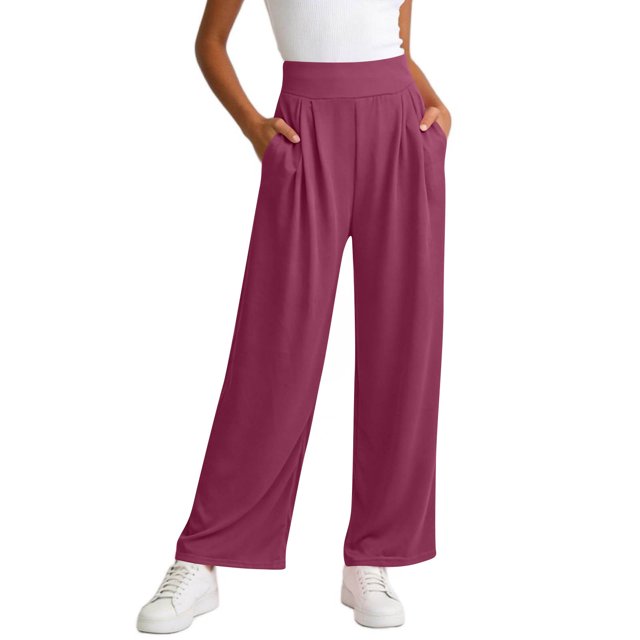 TaTaai Ladies' Elastic High Waist Wide Leg Jeans, Versatile Loose Straight Leg Pants, All Season Casual Fashion Jeans Gift