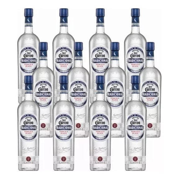 Pack x 12 Tequila Jose Cuervo Tradicional Plata 950 ml Jose Cuervo Tequila Blanco Cristalino