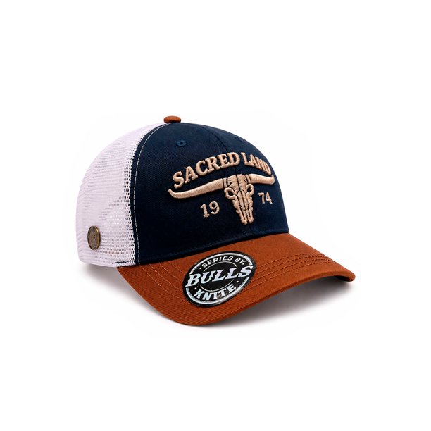 Knite Gorra Trucker de Hombre Azul Marino Toro Skull 1974 Bordado 3D malla
