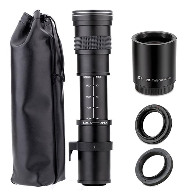JINTU 420-1600 mm Teleobjetivo zoom lente manual para Canon T7i T6 T6i T6s T7 T8i T3i, T4i, T5, T5i,