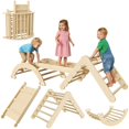 thumbnail image 4 of Set Pikler Triangular 8 en 1 Plegable - Juguetes de Escalada de Madera con Arco, Rampa y Escalera - Gimnasio Interior para Niños Pequeños - Regalo de Navidad para Bebés, 4 of 8