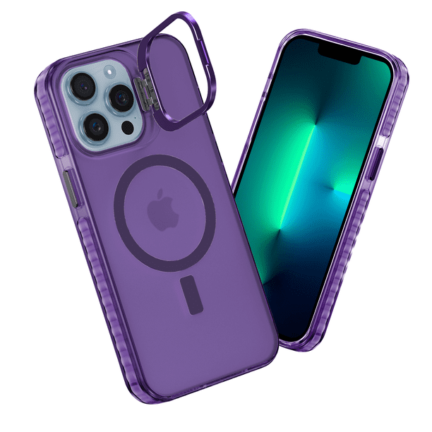 Funda Case Carcasa Tornasol Color Morado Con Soporte Premium Para iPhone 13 PRO Compatible Con Magsafe