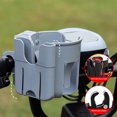 thumbnail image 1 of Portavasos universal con soporte para teléfono | Soporte 2 en 1 para botella y teléfono móvil, ideal para cochecito, silla de ruedas, scooter, cinta de correr y más | Abrazadera ajustable de 360, 1 of 3