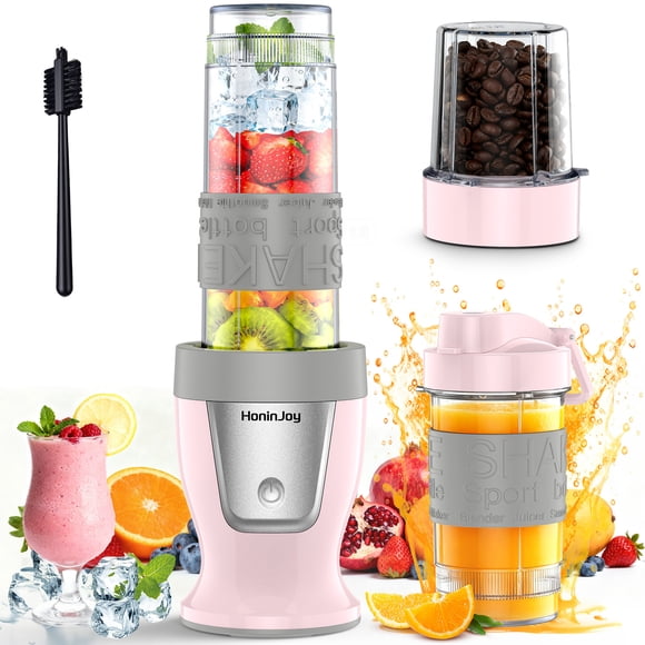 Licuadora Portátil HoninJoy Personal De 650W Con Vaso Molinillo Y 2 Vasos Portátiles