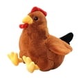 thumbnail image 2 of Muñeco de peluche de pollo para decoración de sala de estar, lindo juguete de animal de granja, muñeco de peluche marrón 30 cm, 2 of 9