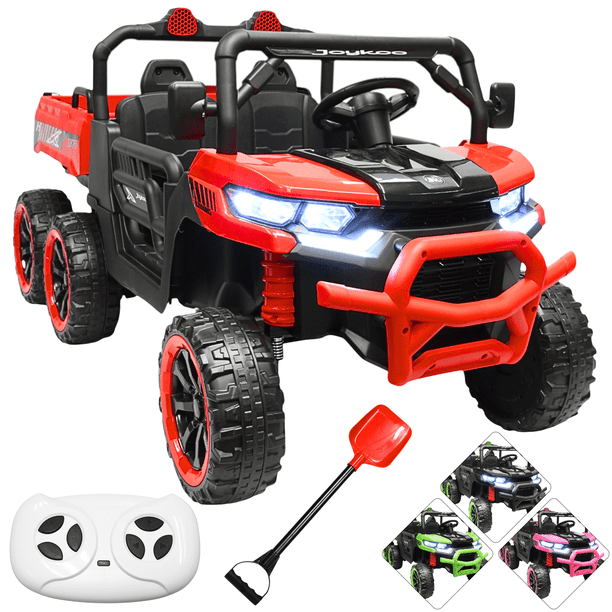 Montable Eléctrico para Niños Tractor 6x6 Caja de Vuelco Atomática Luz y Sonido Bluetooth 12v - Rojo