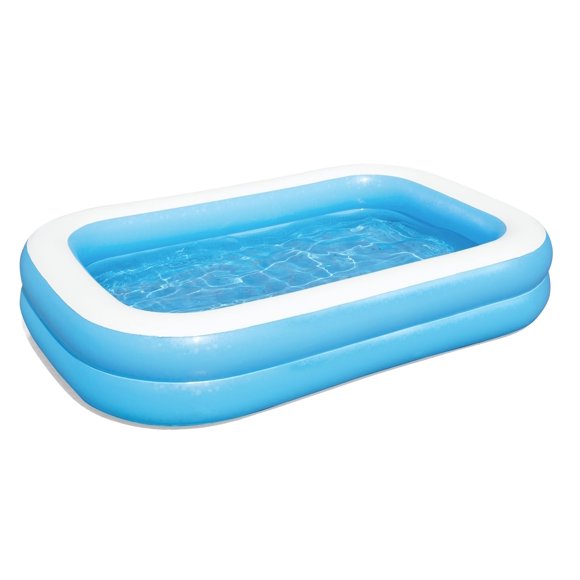 Alberca inflable rectangular 2.62x1.75x.51cm 2anillos azul c/blanco Bestway