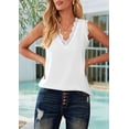 thumbnail image 4 of Top de Tirantes Holgado Sin Mangas con Cuello en V y Encaje de Pestañas de Verano, , Talla XL, 4 of 10