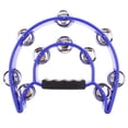 thumbnail image 2 of Instrumento musical Pandereta Verde de Doble Fila de Metal Sonajas de Mano KTY Azul, 2 of 6