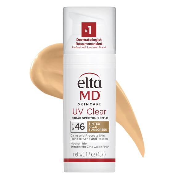 Protector solar EltaMD UV transparente para rostro con SPF 46, bomba de 50 ml