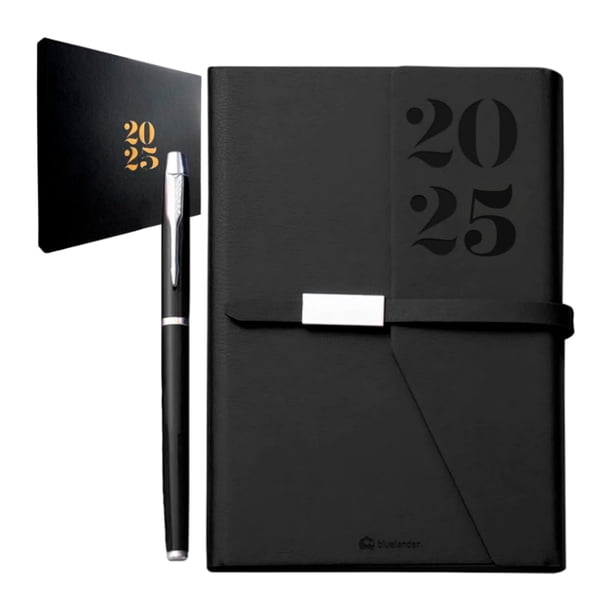 Agenda 2025 Bluelander, Bolígrafo, Organizadora, Planificador Diario, Semanal, Mensual