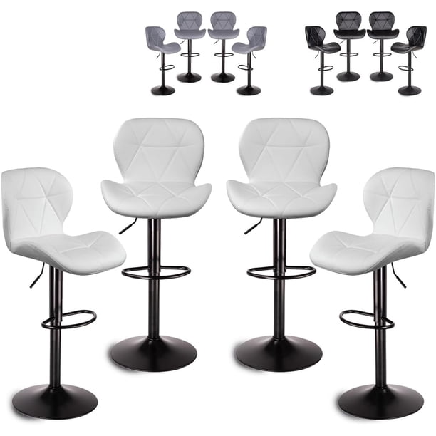 Set De 4 Bancos De Cocina Barra Silla Taburete Respaldo Alto