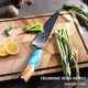thumbnail image 5 of Cuchillo de chef Hecef 8 pulgadas acero Damasco japonés G10, 5 of 8