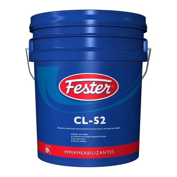 Membrana Impermeable Monocomponente Lista para Usarse y de Secado Extra Rápido Fester CL-52 19 L