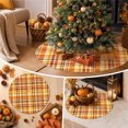 thumbnail image 4 of 35.4 Pinch Fall Plaid Christmas Tree Skirt Orange Buffalos Check Harvestes Thanksgiving Tree Base Cubierta Otoños Decoración del hogar, 4 of 8