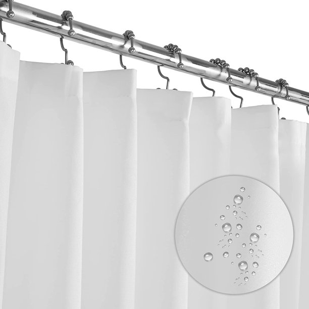 Liba Cortinas de Ducha para Baño Resistentes Al Moho, Repelentes Al Agua, Lavables a Máquina, Blancas, 72 X 72