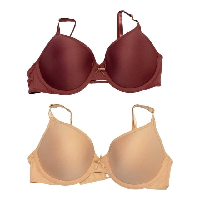 Brasier Ilusión para Dama, con Tirantes Moño en el Centro Diseño Liso Café Talla 38B 2 Piezas