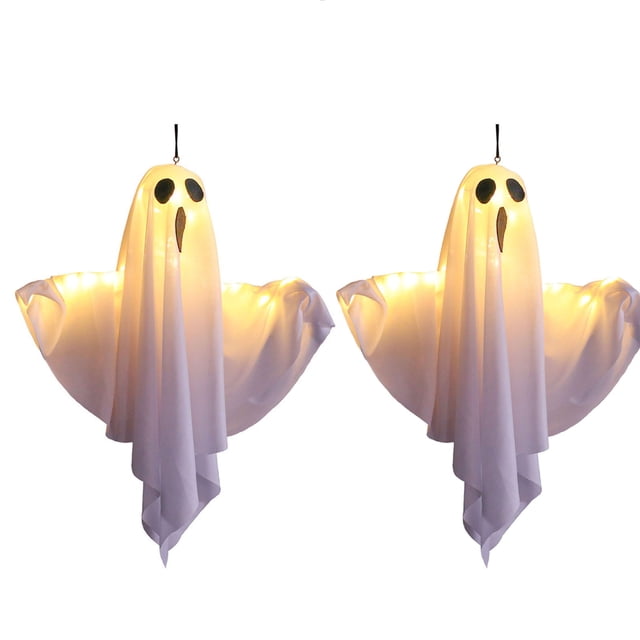 Decoraciones de Halloween que brillan en la oscuridad con luces LED - Colgantes colgantes espeluznantes para decoración de fiestas interiores y exteriores
