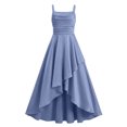 thumbnail image 4 of Vestido de Manga Larga Una Línea para las Mujeres Elástico Twirly Patinador Escuela Vestido de Recital Cuello Redondo Sólido Vestido para Niña de 4-14 Años, 4 of 6