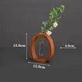 thumbnail image 2 of Vaso de madera y vidrio, vaso moderno, vaso de cristal, decoración de hogar, vaso de mesa, vaso para flores, vaso plegable, madera natural, vidrio transparente, para sala de estar,topliu, 2 of 6