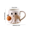 thumbnail image 3 of Taza de Cerámica con Forma de Fantasma de Calabaza de Halloween de 600 Ml | Taza de Café de Halloween con Asa Resistente | Vasos con Forma de Fantasma Festivo | Decoración para Fiestas de Halloween |, 3 of 6