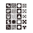 thumbnail image 1 of Tarjetas de contraste para bebés, tarjetas portátiles de actividades de aprendizaje temprano para regalo de cumpleaños en blanco y negro, 1 of 9
