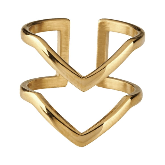 Anillos de Mujer de Acero Inoxidable LuckyLy Modelo Diane dorado Talla 7