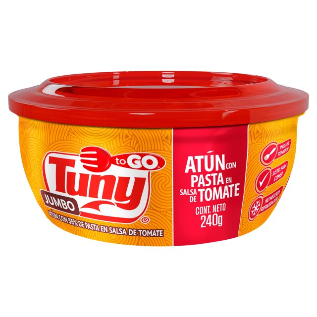 Atún Tuny To Go jumbo con pasta en salsa de tomate 240 g