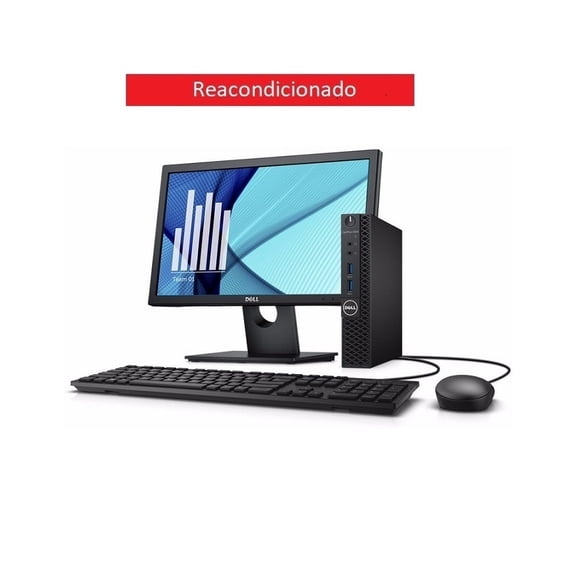 All In One Dell 7040 TINY- CORE I5 6TA- 16GB RAM- 512GB SSD- Monitor 19"- Reacondicionado.