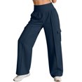 thumbnail image 3 of TaTaai Women's Loose Fit Lounge Trousers Wide Leg Design with Elastic Waist and Two Side Pockets Solid Color Casual Pants for Comfortable Daily Wear Gift, 3 of 9