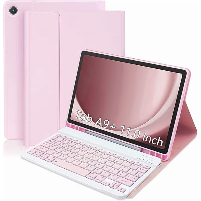 Funda con Teclado Desmontable Rosa para Samsung Galaxy Tab A10 9.9", SM-X501/X505/X506/X508