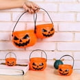 thumbnail image 4 of Xihbxyly Cesta de Dulces de Calabaza de Halloween, Diseño de Cara Malvada Espeluznante, Material Plástico Resistente, Asa Fácil de Transportar, Almacenamiento o Decoración Versátil, Perfecta para Ped, 4 of 7