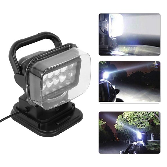 Luz LED De 50W Luz De Alto Brillo Control Remoto Base Magnética 360 Grados Rotación Fuerte Universal Para Camiones Autos SUV Ingeniería Vehículos Negro 23x20x20cm
