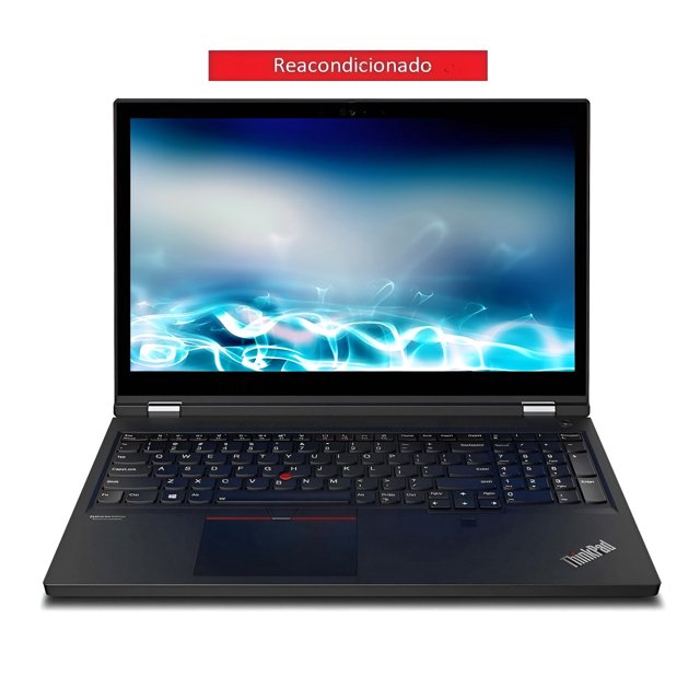 laptop lenovo p15 g2 reacondicionado EQUIPO CLASE A, 15.6" Core i7-11a gen, 32GB RAM 512GB SSD — vista frontal abierta con pantalla 15.6" Full HD, carcasa negra ThinkPad, teclado completo con TrackPoint y teclado numérico, touchpad grande y bisagras visibles; incluye cargador y maletín, batería con al menos 80% de capacidad; a menudo usado como estación de trabajo portátil.