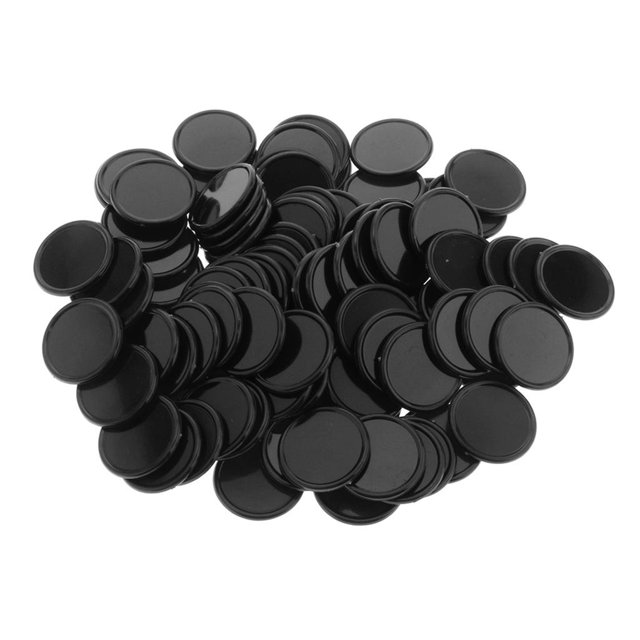 Fichas de casino, fichas de juego, fichas de póquer, 25 mm, para juegos familiares, fáciles de manejar, Negro