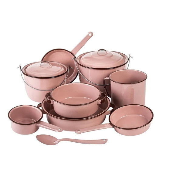Batería De Cocina De Peltre Rubí 11 Piezas Color Rosa Cinsa