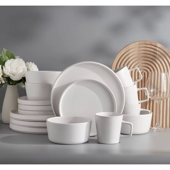 Vajilla Blanca Para 4 Personas 16pz Vascella Elegante