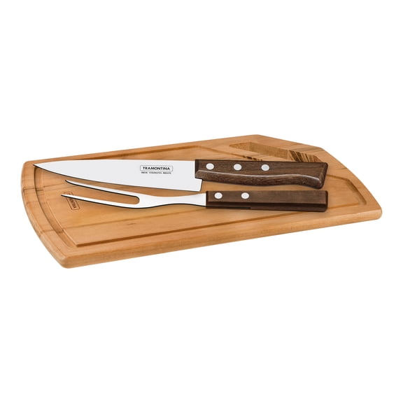 Juego para Asado Tramontina Churrasco Tradicional 3 Pzas Madera