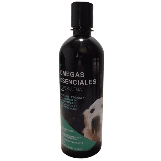 Aceite de Pescado Omegas SPM Superalimentos Para Mascotas Espirulina para perros y gatos 500 ml