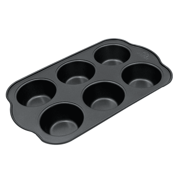 Molde Para Muffin Con 6 Cavidades De Acero Al Carbón Grande