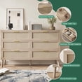 thumbnail image 3 of Yeshouse Cómoda de 6 cajones para el dormitorio, cómoda de ratán Natural con asas de Metal de oro, cajoncasa de campo con 5 patas fuertes para la sala de estar, pasillo, entrada, 3 of 7