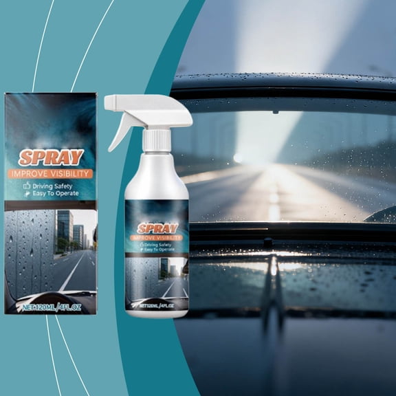 Spray Anti-Vaho, 120ml, para Parabrisas de Auto, Protector de Cristal con Fórmula Libre de Rayas, Previene la Niebla y la Condensación para una Visibilidad Clara, Apto para Espejos y Viseras.