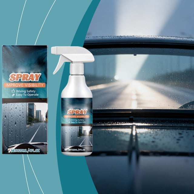 Spray Anti-Vaho, 120ml, para Parabrisas de Auto, Protector de Cristal con Fórmula Libre de Rayas, Previene la Niebla y la Condensación para una Visibilidad Clara, Apto para Espejos y Viseras.