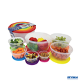 thumbnail image 1 of Set de 14 contenedores Reutilizables de plástico circulares STYRKA Con Tapa Colores, 1 of 7